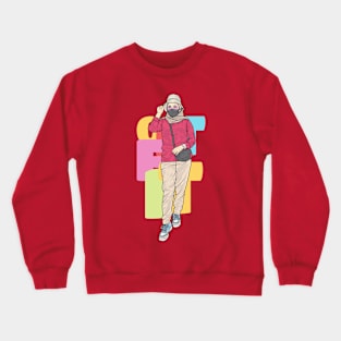 Girl In Red And Kreme Outfit Crewneck Sweatshirt